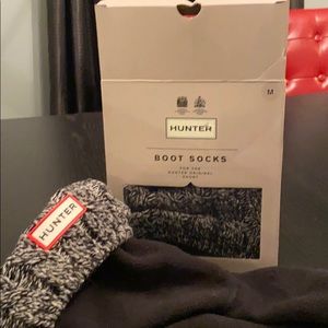 NWT Hunter Boot socks Black Gray original short M